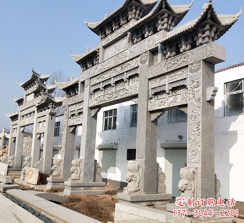 南通大理石石雕牌坊雕塑定制