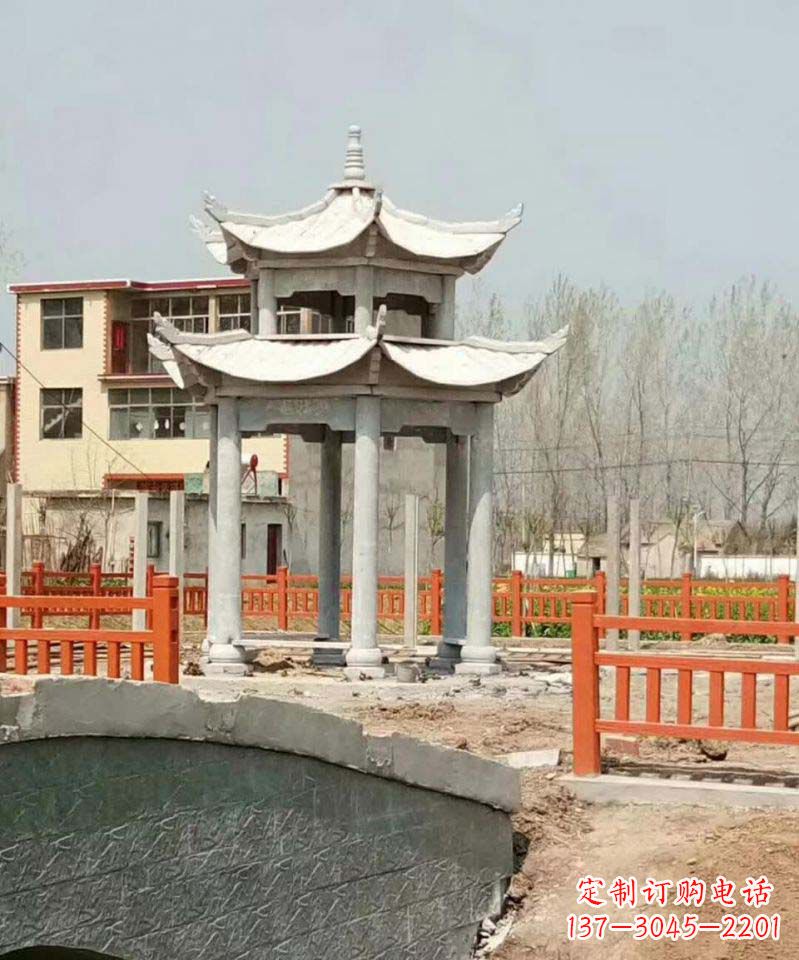 南通大理石双层凉亭雕塑