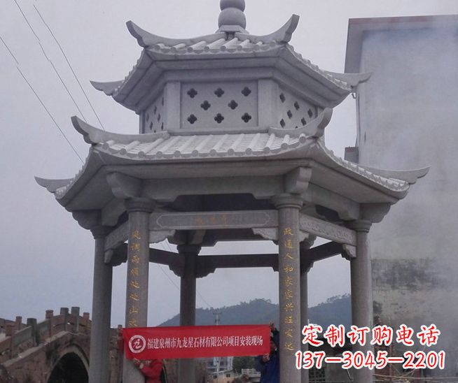 南通大理石双层石雕凉亭——独特的艺术结晶