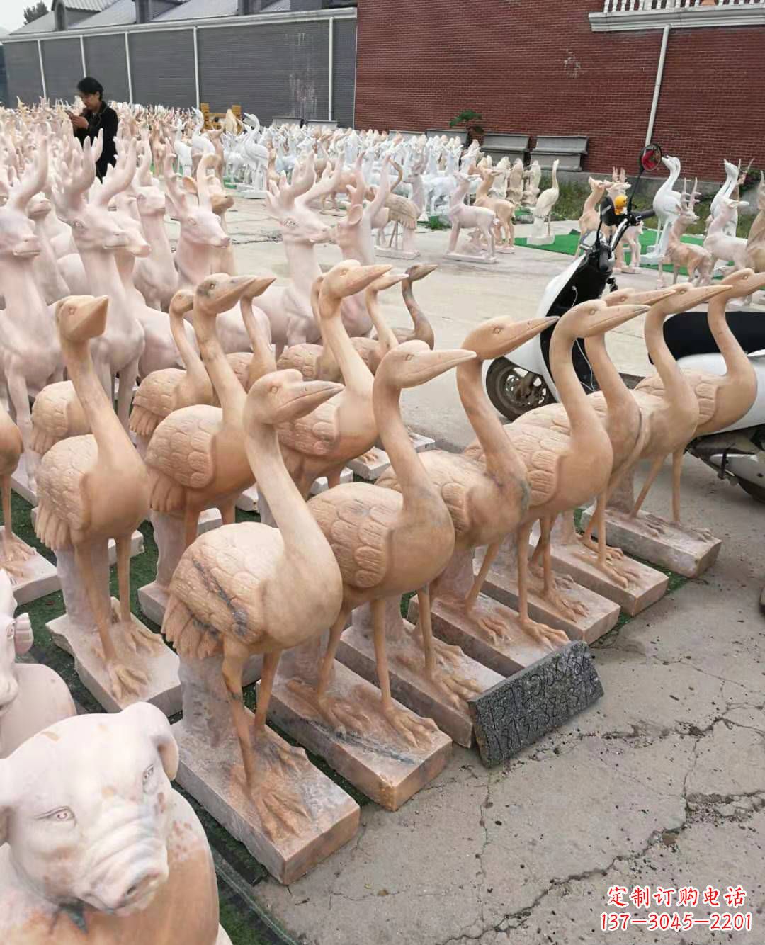 南通丹顶鹤大理石雕塑