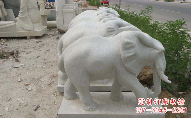 南通大理石小象公园动物石雕