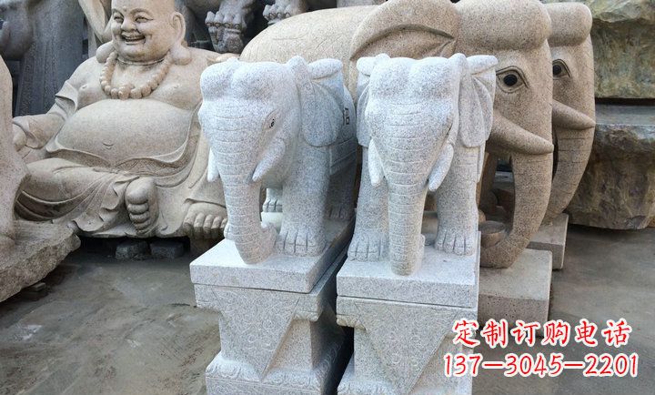 南通大理石大象雕塑 招财进宝