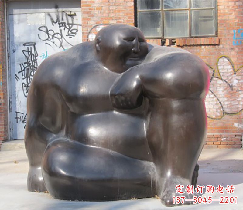 南通铜雕大胖子男人雕塑