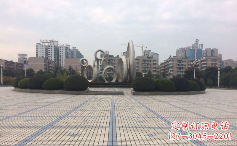 南通中领雕塑不锈钢圆环雕塑
