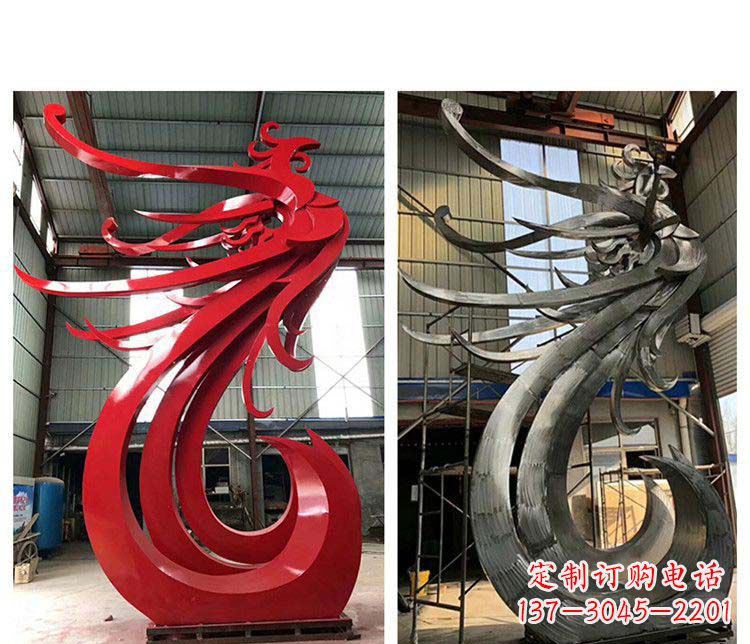 南通优雅凤凰不锈钢摆件雕塑