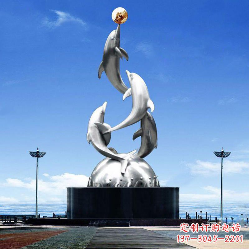 南通引领潮流的不锈钢海豚雕塑