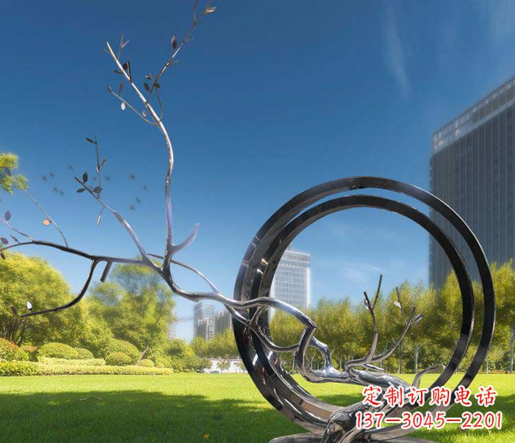 南通超大不锈钢环形景观雕塑