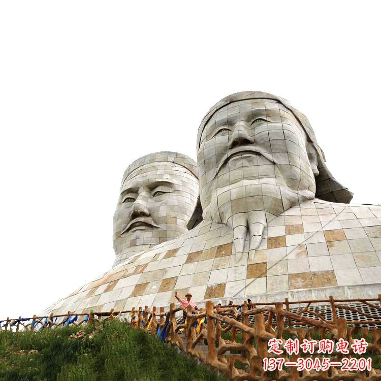 南通大型成吉思汗石雕头像景观雕塑-景区景点历史名人景观雕像