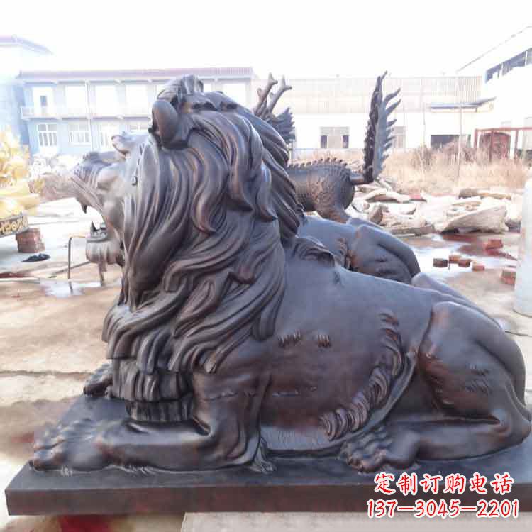 南通纯铜港币狮子动物雕塑