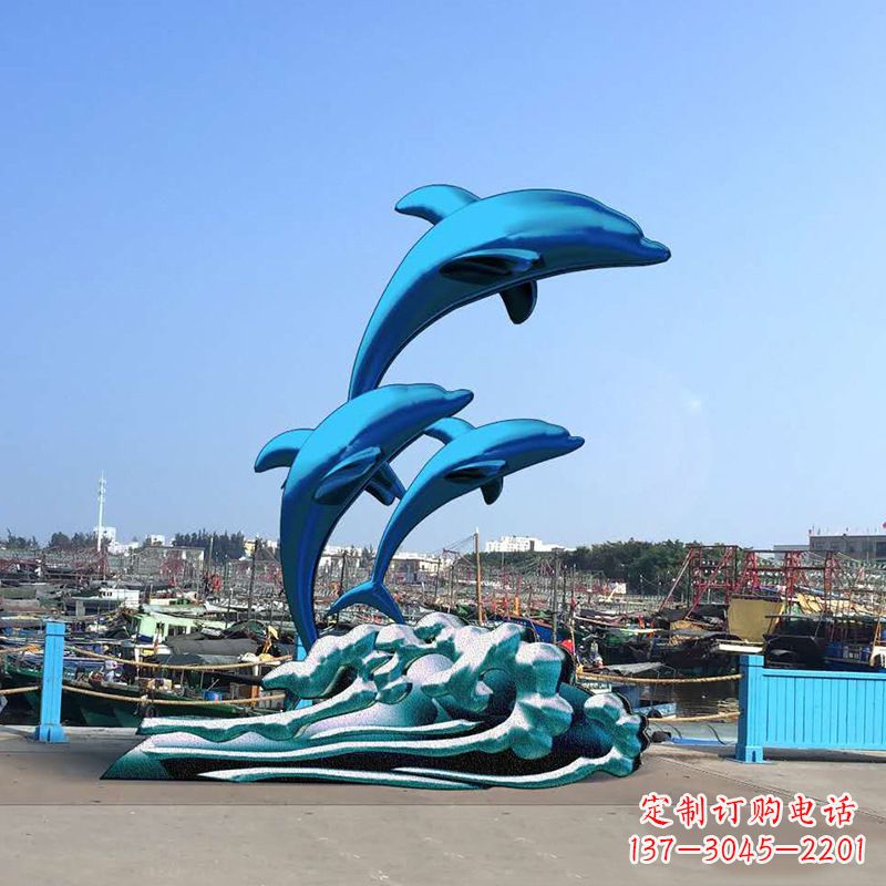 南通大型海豚玻璃钢景观雕塑