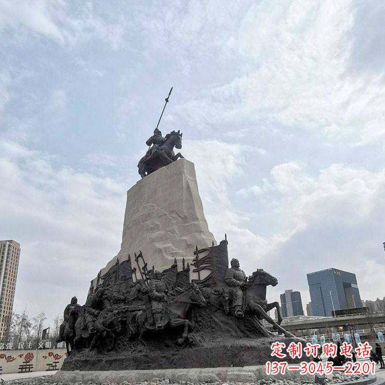 南通大型霍去病景观雕塑-中国历史名人西汉名将石雕像