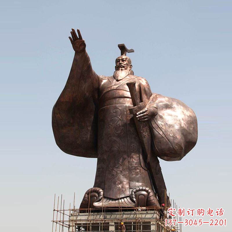 南通传承历史风采,精美秦始皇铜雕塑