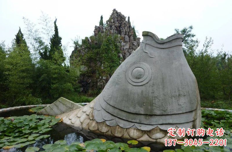 南通大型喷水鲤鱼石雕