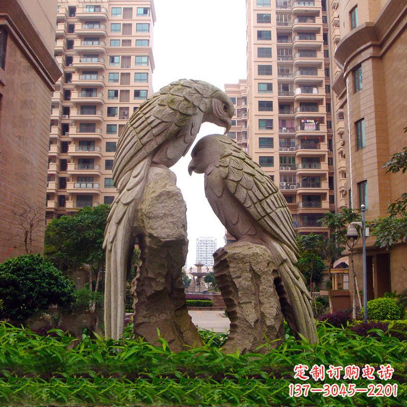 南通精美石雕鹦鹉雕塑
