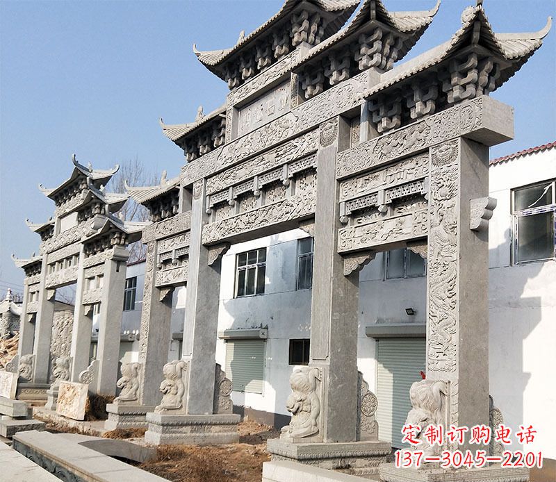 南通五门仿古牌坊石雕