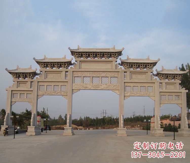 南通大型五门牌坊石雕精美雕塑