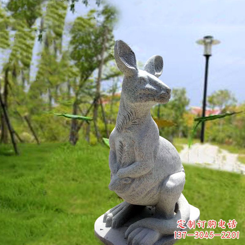 南通高品质袋鼠雕塑,精致石雕摆件