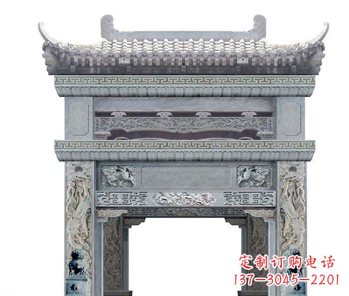 南通精美石雕牌坊雕塑