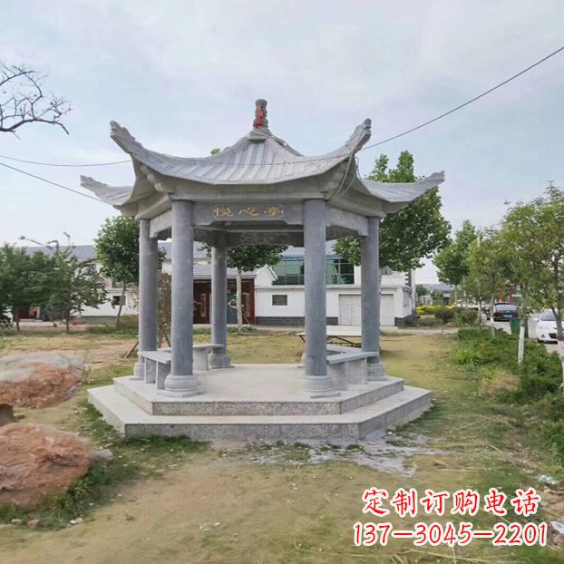 南通中领雕塑 | 六角石凉亭公园雕塑