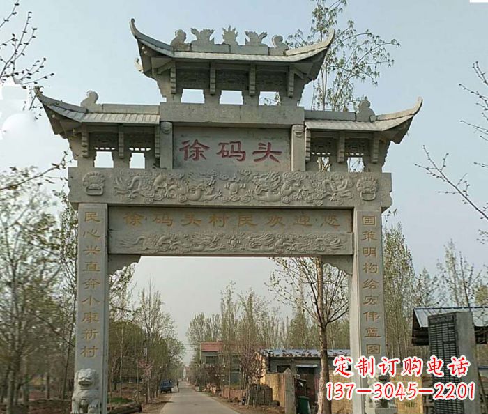 南通精美纯手工大理石牌坊雕塑