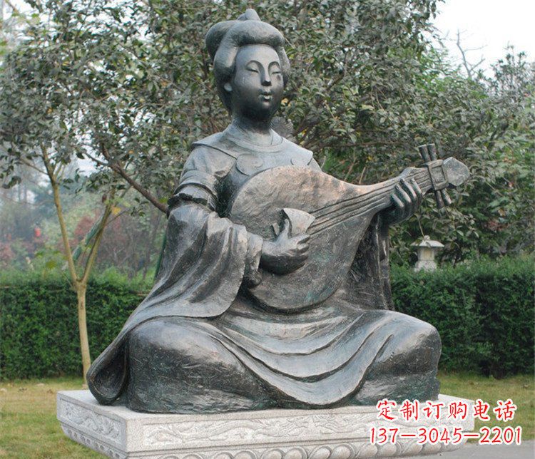 南通古典风情弹琵琶雕塑