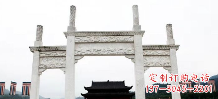 南通领雕塑-定制道路牌坊雕塑