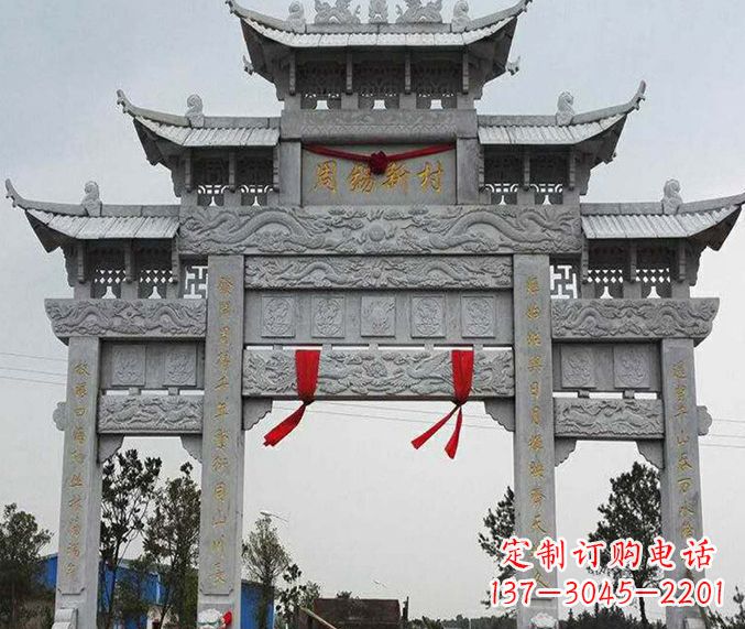 南通精美石雕牌坊雕塑