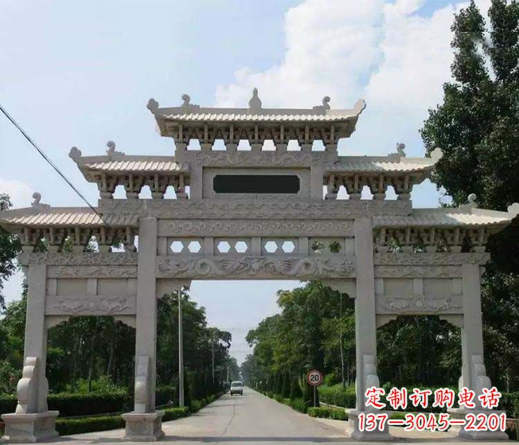 南通道路三门牌坊石雕
