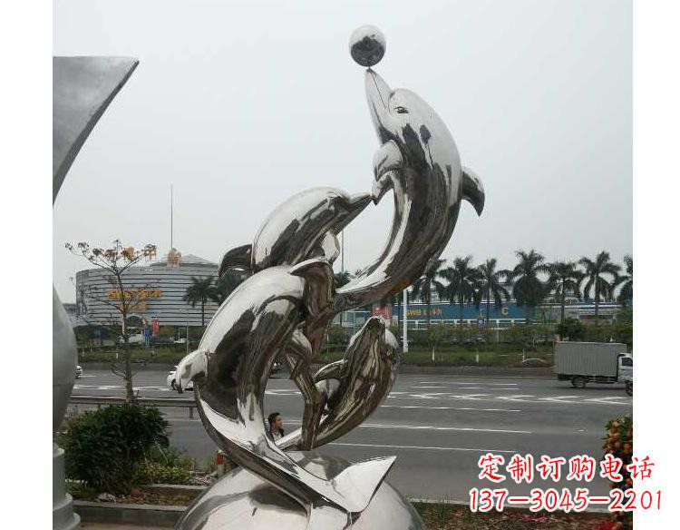 南通海豚精美不锈钢雕塑