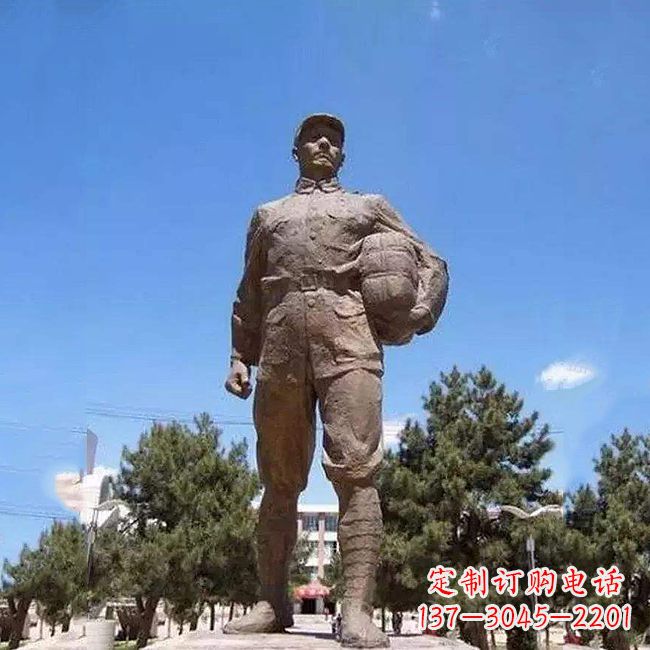 南通董存瑞石雕像-景区园林英雄人物景观雕塑