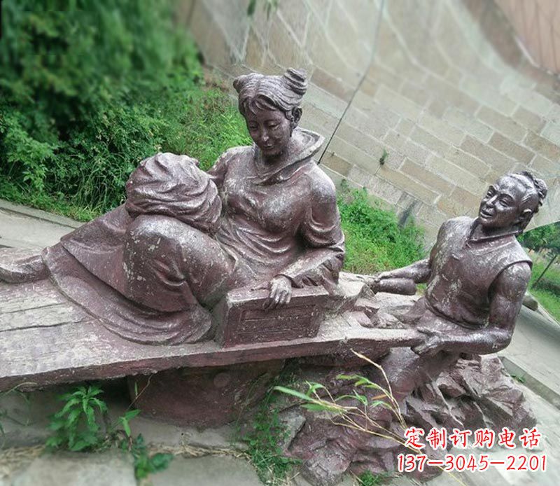 南通传统风格高雅的独轮车铜雕