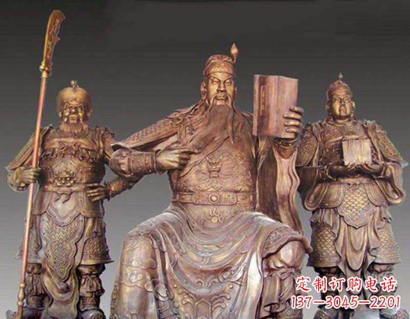 南通中领雕塑艺术以关公武财神铜雕塑荣耀家中