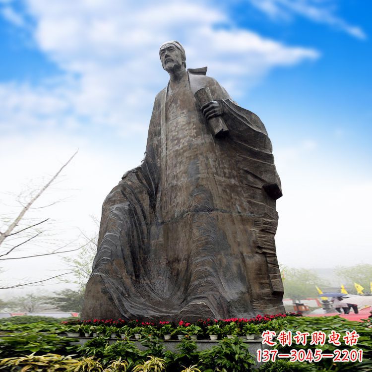 南通中领雕塑-大型景区景点历史名人杜甫雕像