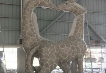 南通大理石艺术精美长颈鹿雕塑