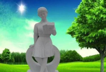 南通精致大理石“看书女孩”雕塑