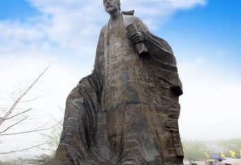 南通中领雕塑-大型景区景点历史名人杜甫雕像