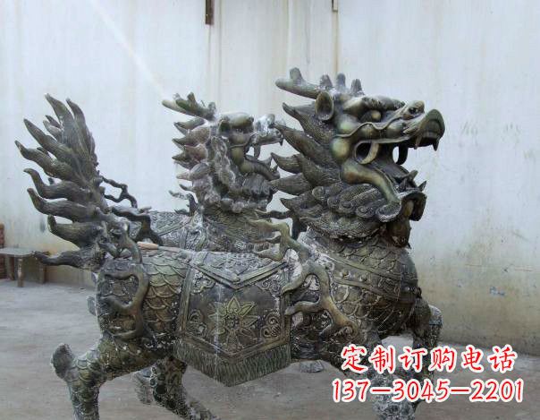 南通精致手工铜麒麟雕塑