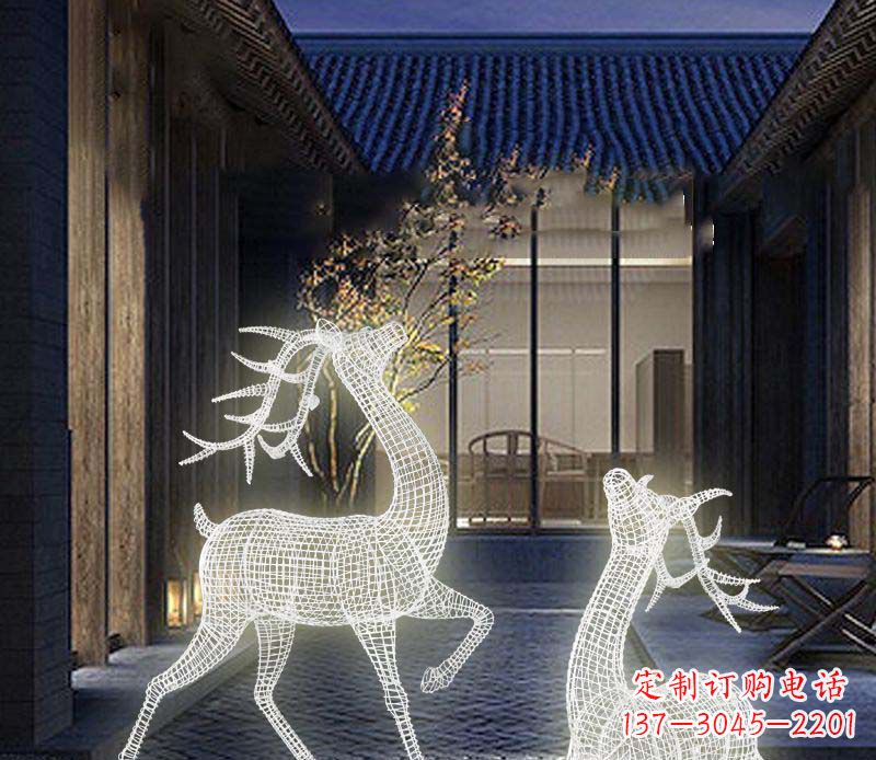 南通发光精致梅花鹿雕塑