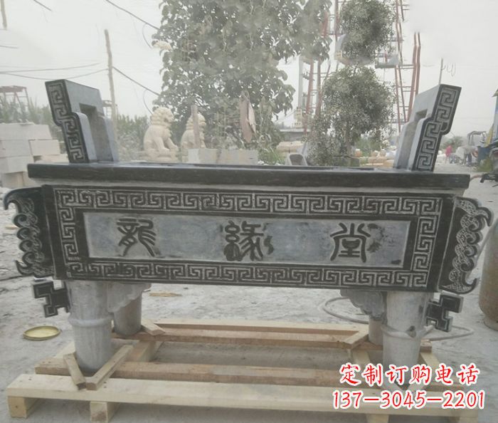 南通方形四足香炉石雕艺术品
