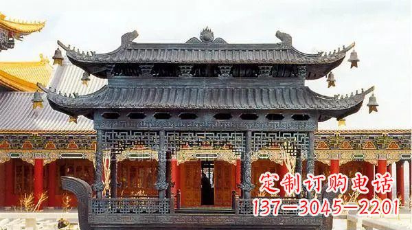 南通方形寺庙香炉铜雕塑