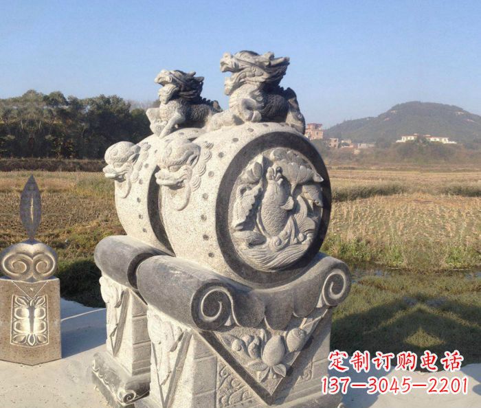 南通仿古抱鼓石门墩雕塑
