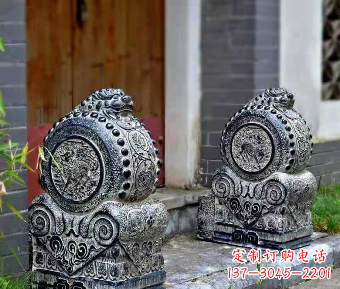 南通精美仿古抱鼓石门墩雕塑