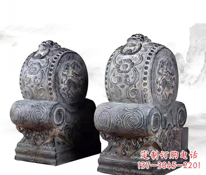 南通仿古抱鼓石门墩雕塑