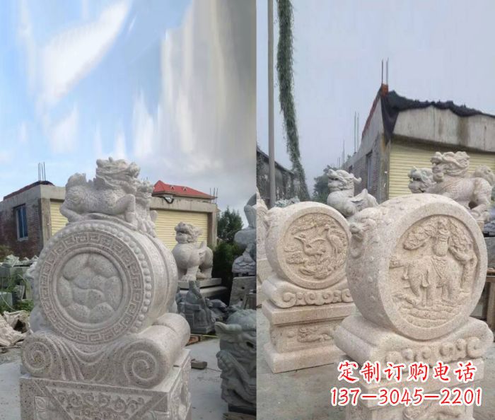 南通仿古抱鼓石门墩雕塑
