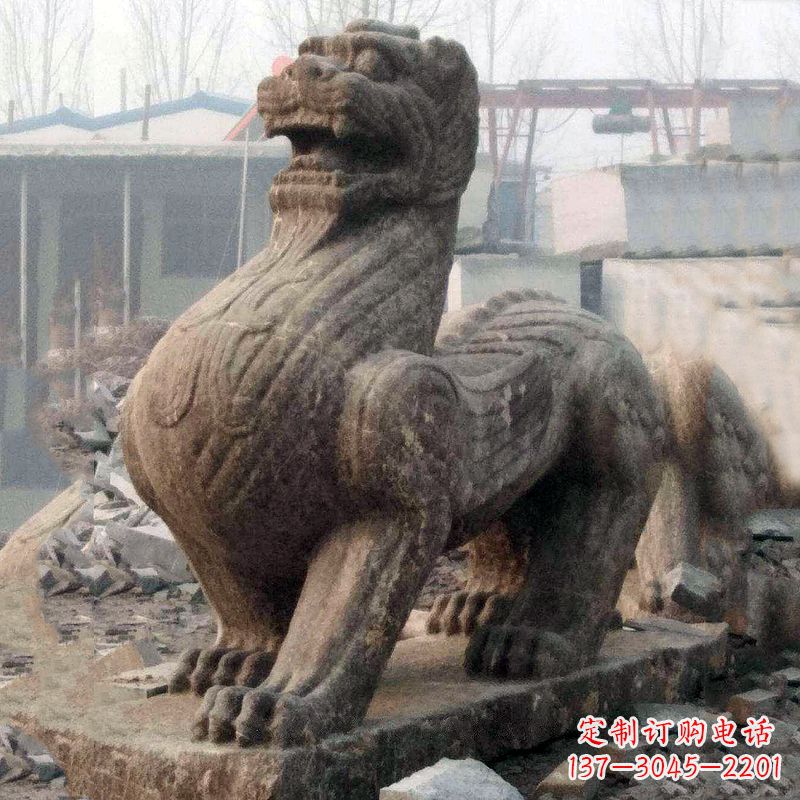南通中领雕塑狴犴青石雕塑融入古代神话的历史文化风格