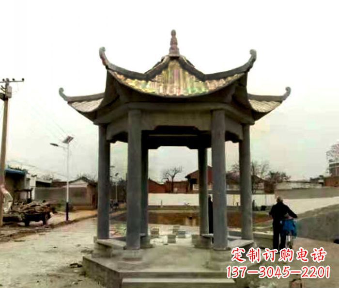 南通仿古六角凉亭石雕 (3)
