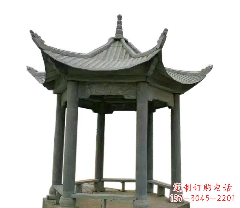 南通仿古六角凉亭石雕 (2)