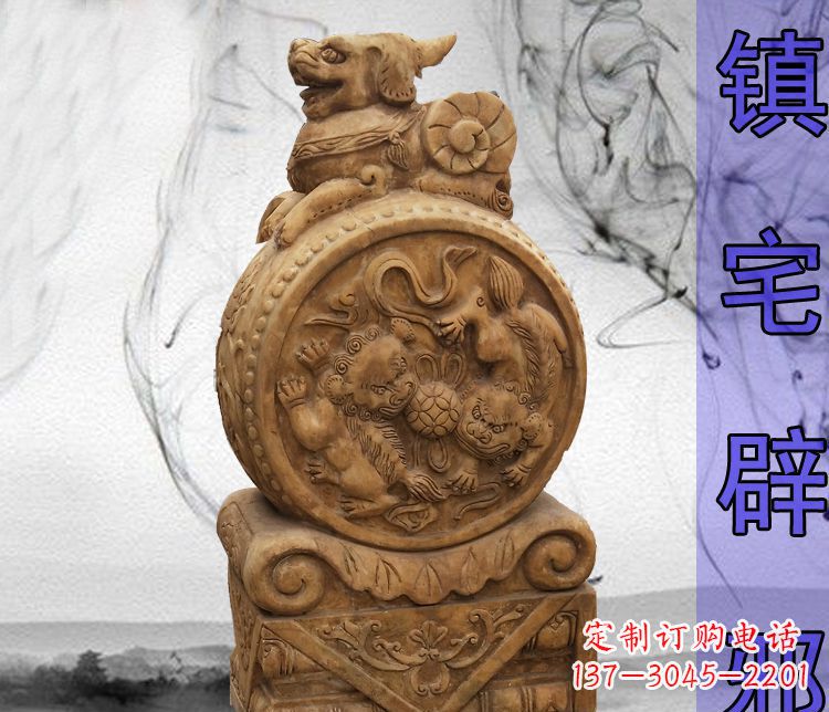 南通仿古貔貅门墩镇宅辟邪石雕