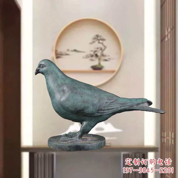 南通精致雕刻青铜鸽子雕塑摆件