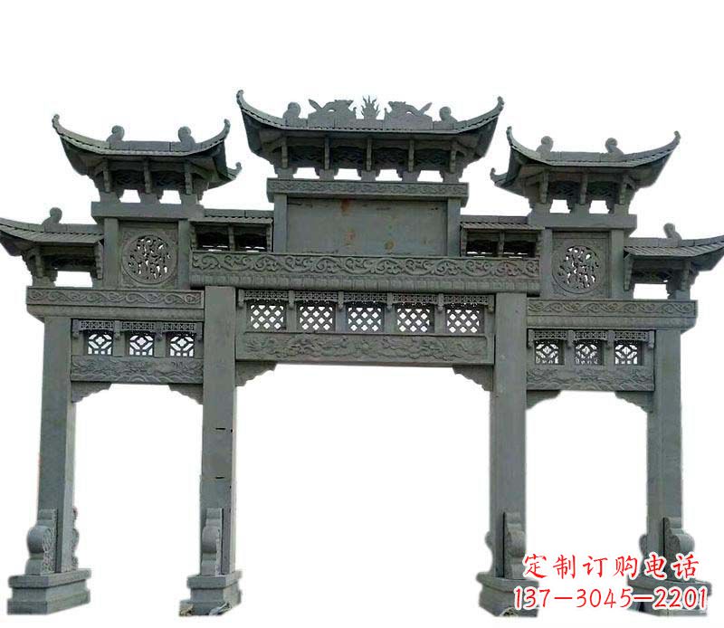 南通精美的仿古大理石牌坊雕塑
